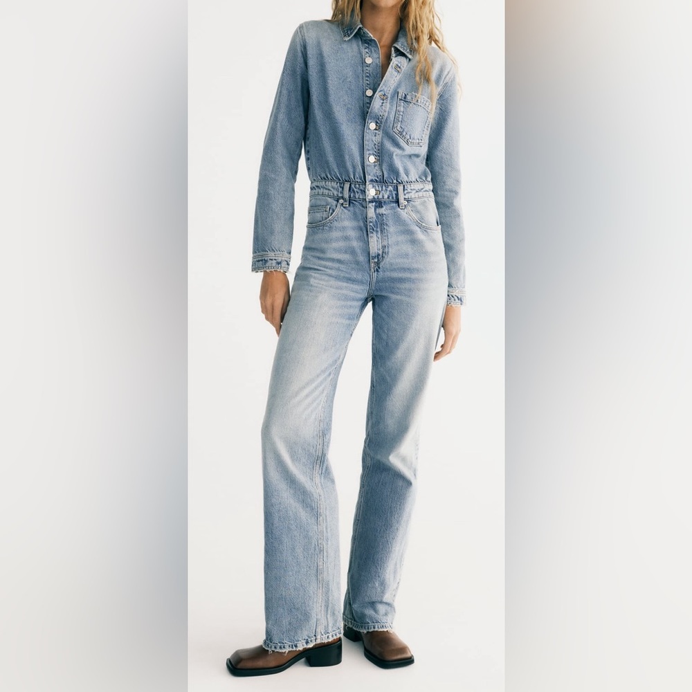 Zara blue Jean denim jumpsuit Sz S